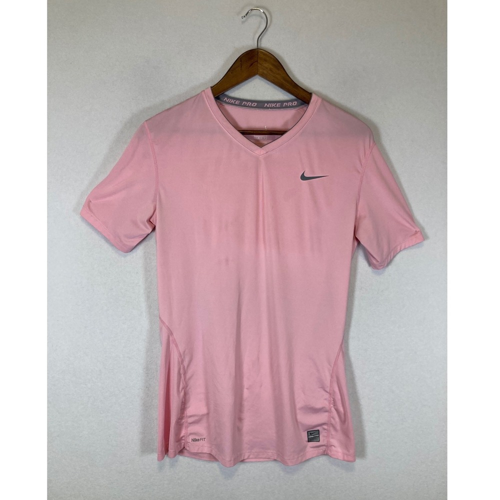 Athletic Nike Pro Women Large‎ Pink Short Sleeve Nike Fit Dry Compression Top